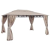 Gazebo 3x4 M Da Giardino Con Tende Laterali Richiudibili Struttura In Acciaio Robusto Copertura...
