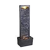 Teamson Home Grande Fontana d'Acqua Dritta per Esterni e Giardino, Ornamento Moderno a Cascata per...