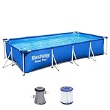 Bestway Piscina Steel Pro con telaio in acciaio, da 400 x 211 x 81 cm, inclusa pompa filtrante