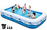 Piscina Gonfiabile, Cinlinso Piscina Gonfiabile Bambini e Adulti - 330 X 182 X 55cm Extra Large,...