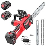 Brushless Mini Motosega a Batteria per Potatura 12 Pollici, Motosega Elettrica 2 Batteria 3000 mAh...