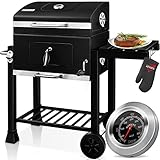 KESSER® Barbecue con Carrello XL Barbecue a carbonella con Coperchio, Ruote, Manico in Acciaio...