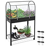 VOUNOT Orto Urbano Letto da Giardino Copertura Protezione, Fioriera Rialzata Metallo con Ruote...
