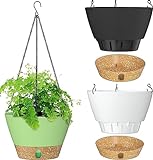 LATERN 3 Pezzi Vaso per Piante Sospeso in Plastica, 25CM Vasi da Fiori Autoirriganti Cesto per...