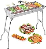 Uten Barbecue Griglia a Carbone Professionale per 5-10 Persone, Barbecue Carbone Barbecue Pieghevole...